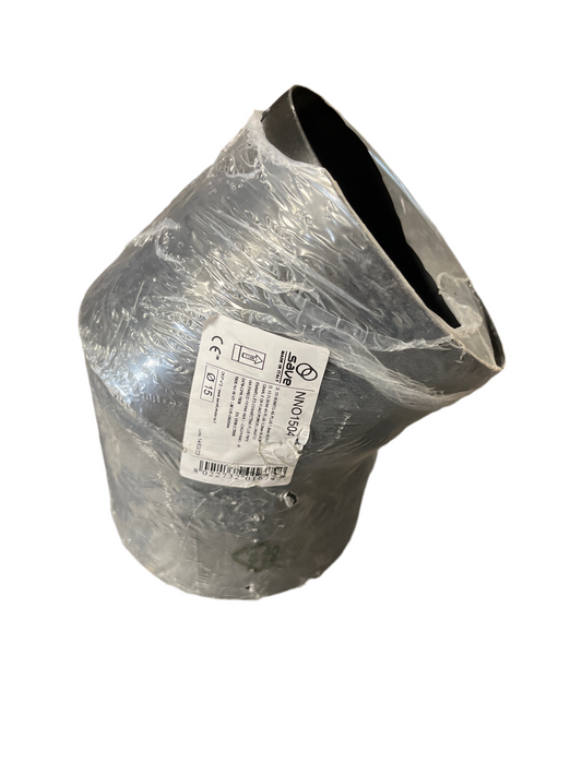 Coude simple paroi 45° – Ø150 mm – Inox noir – Système Starinox Saye / MODINOX